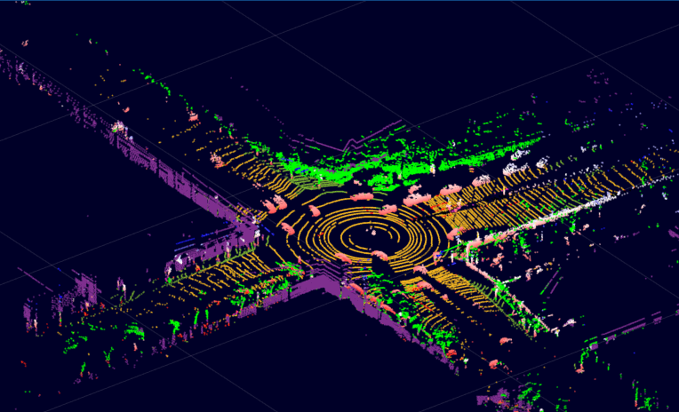 Obr.3 Segmentácia dát z lidaru